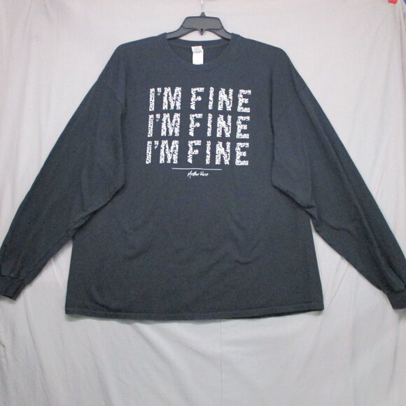 Gildan Mathew West I'm Fine Graphic Print Quote Black Men Size | XXL - Picture 1 of 13